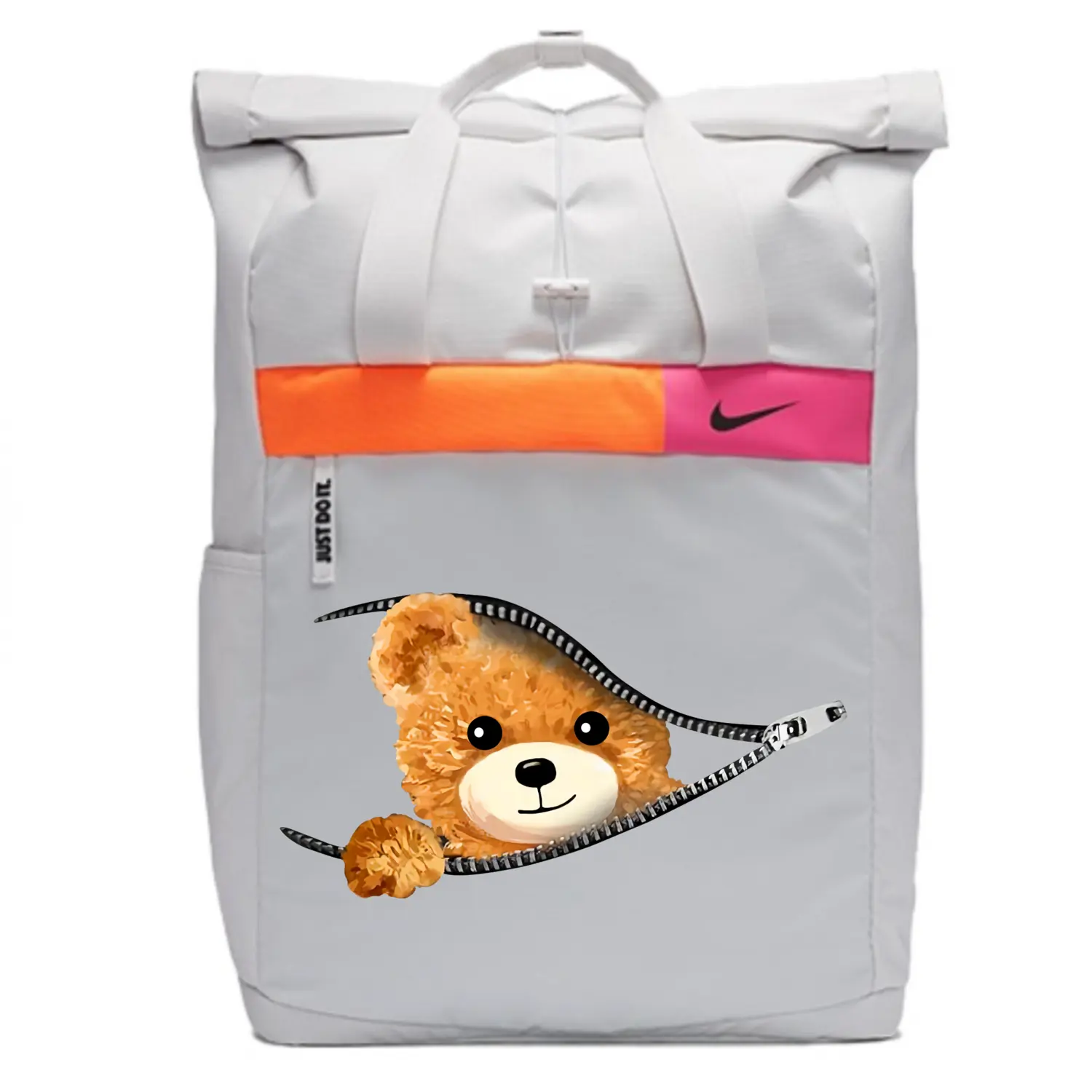 

Nike Тканевый рюкзак Regular Unisex светло-серебристый серый, Zipper Bear