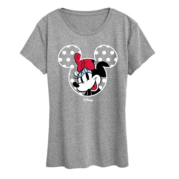 

Футболка с принтом ушей Минни Маус в горошек Disney, Heather Gray