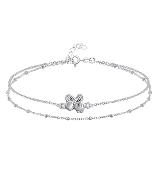 

Браслет на лодыжку с подвеской в виде королевы шмелей, стерлинговое серебро, 9-10 дюймов Bling Jewelry, silver