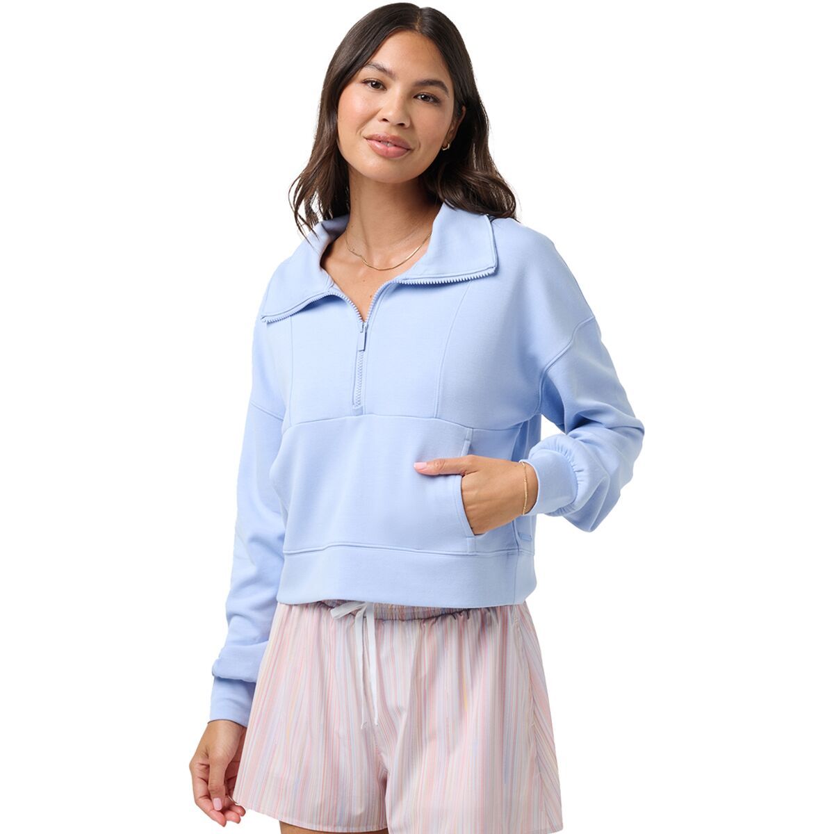 

Свитер мягкий с полузастежкой Skyloft Travismathew, голубой
