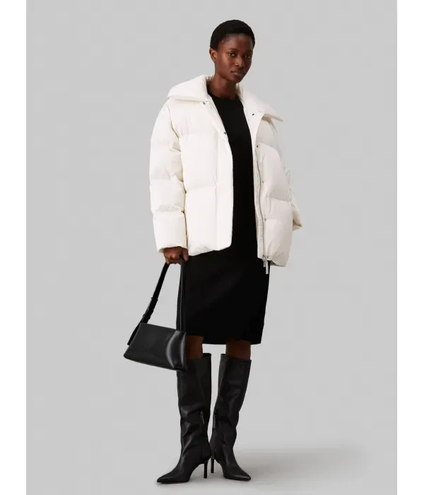 Пуховая куртка oversize fit Calvin Klein, экрю — фото 2