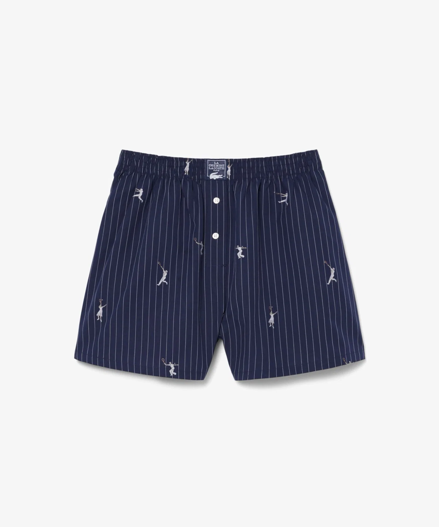 Шорты LACOSTE с жаккардовым рисунком, синие — фото 4