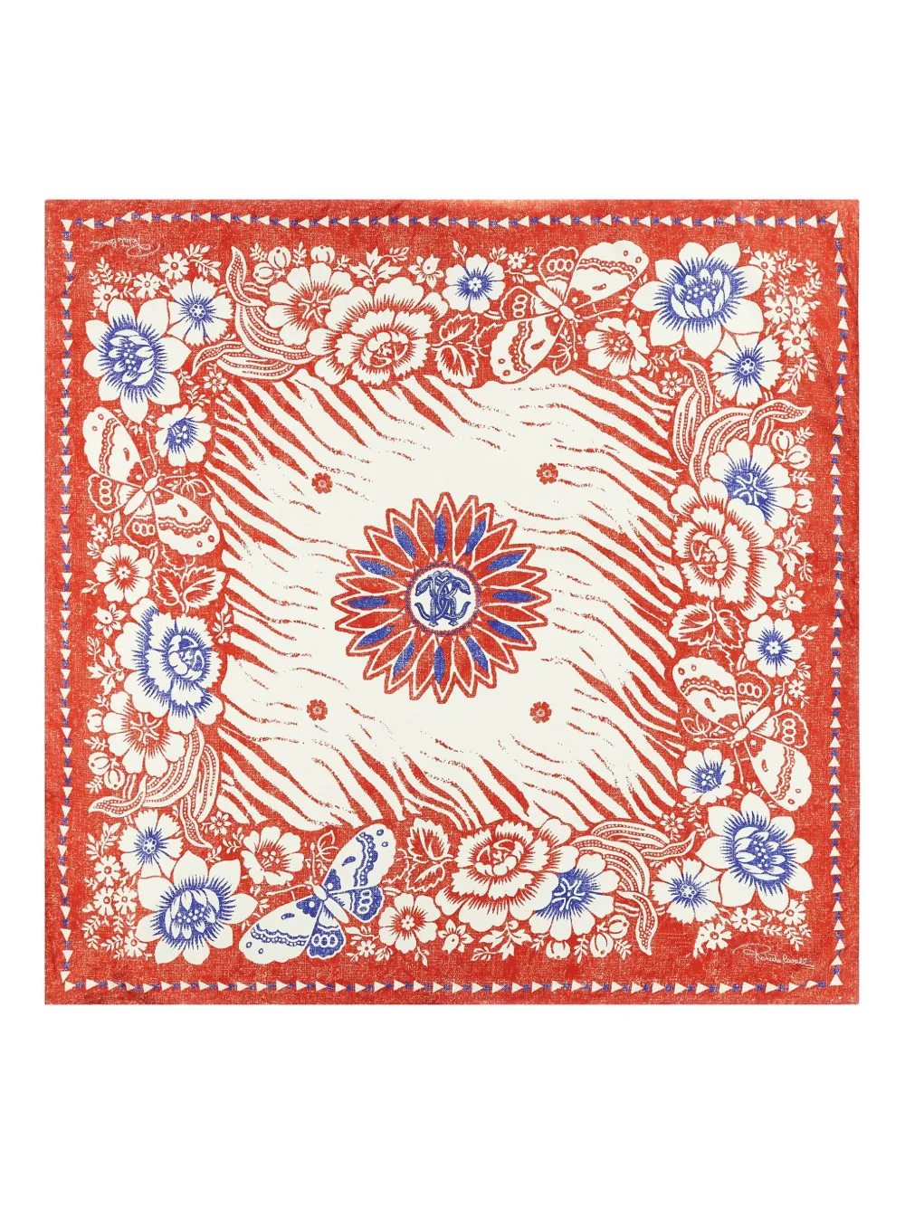 

Шарф с зебровым узором Roberto Cavalli, красный