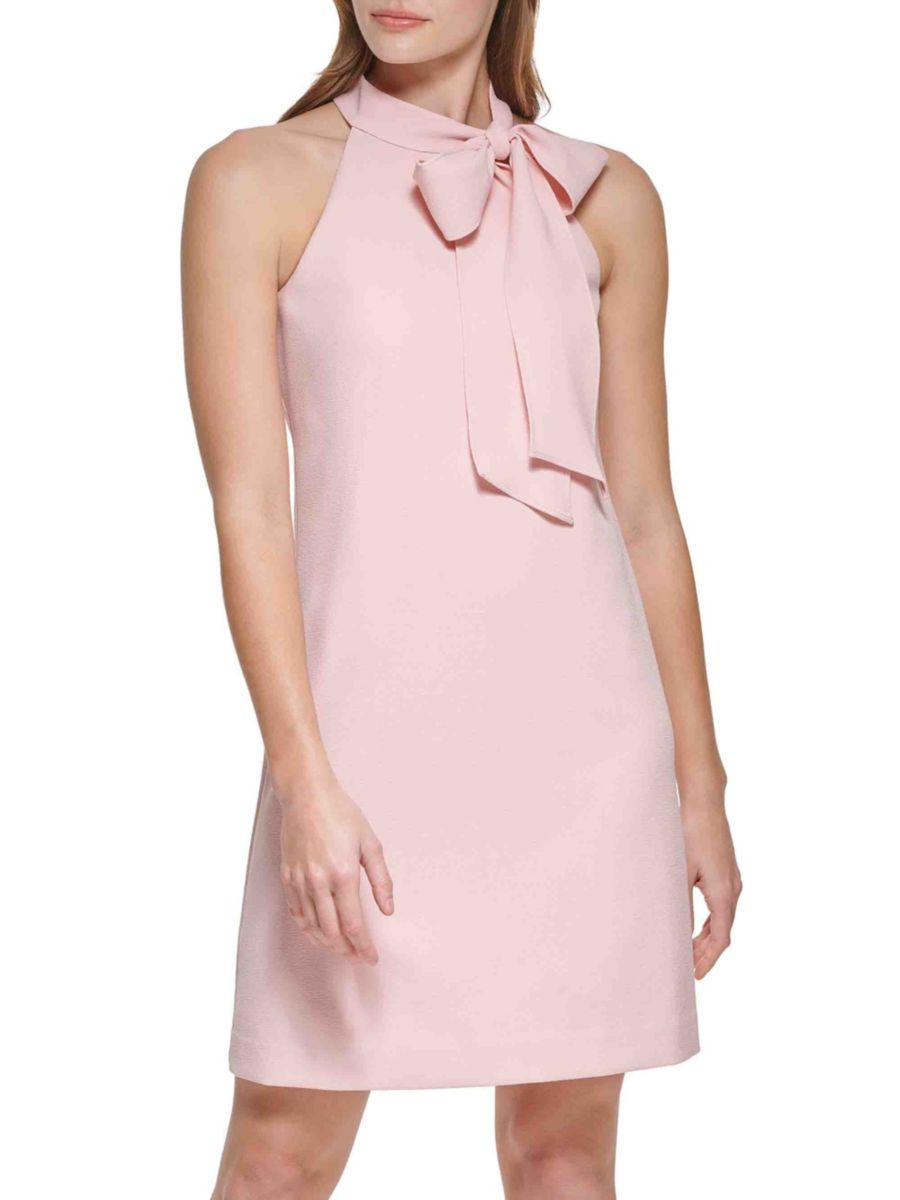 

Мини-платье с бантом на шее Vince Camuto, цвет Blush