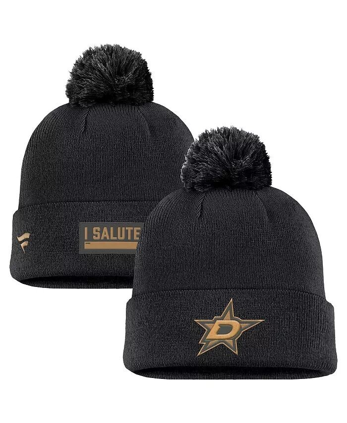 

Мужская черная шапка с манжетами и помпоном в стиле «Даллас Старз» Authentic Pro Military Appreciation Fanatics