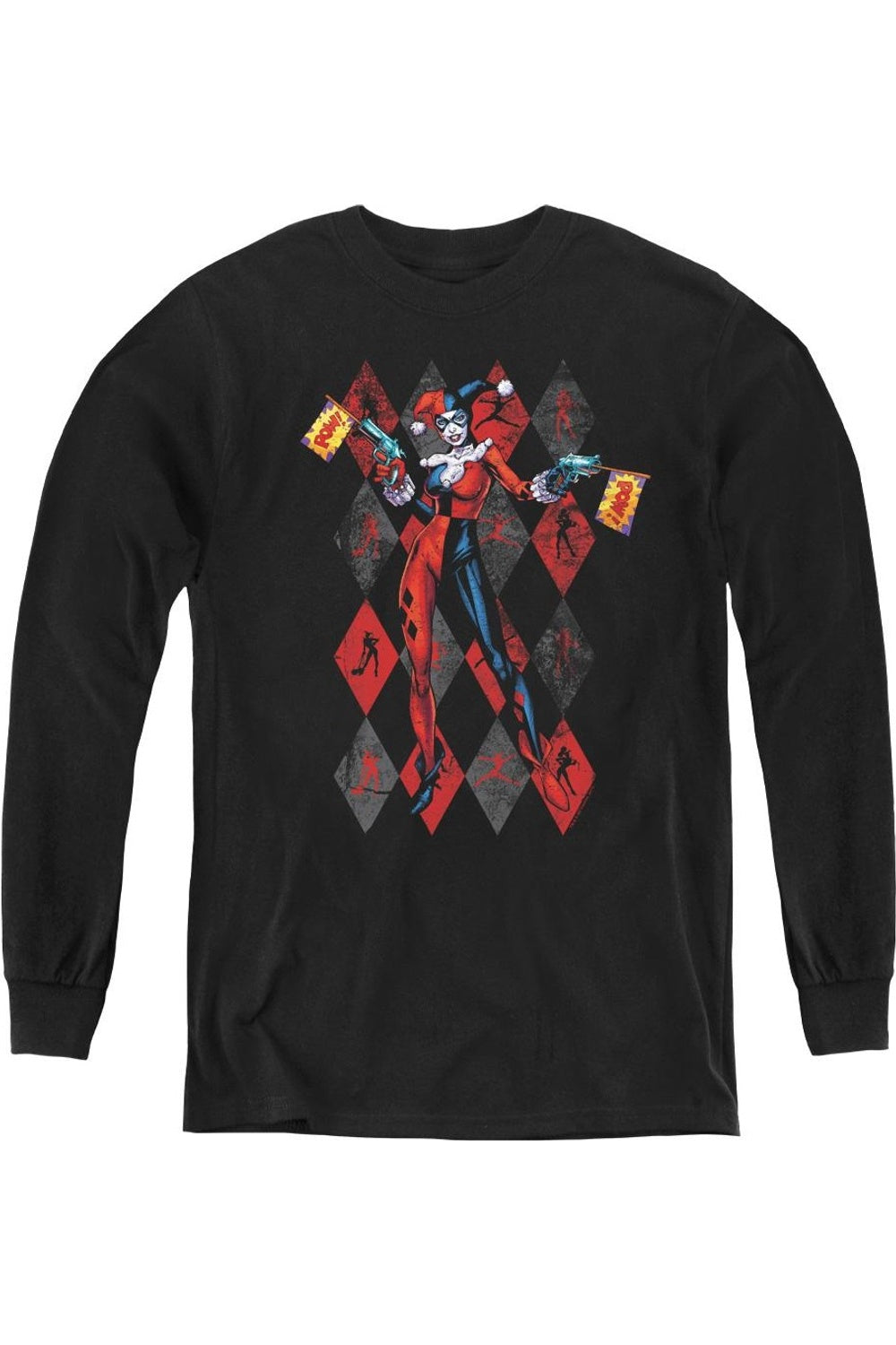 

Футболка с длинным рукавом Batman Pow Pow для детей Gildan, черный