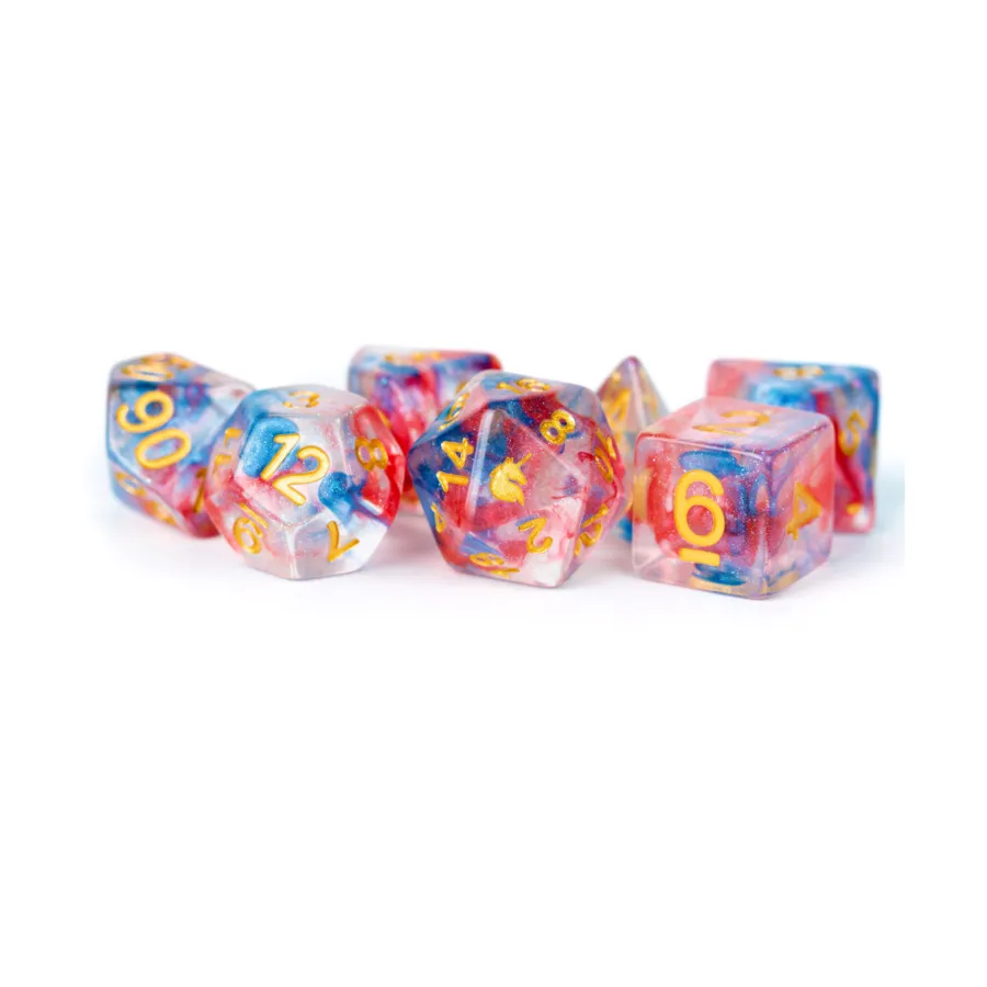 

Поликомплект «Космический карнавал» с золотом (7), Resin Dice - Unicorn (Metallic Dice Games)