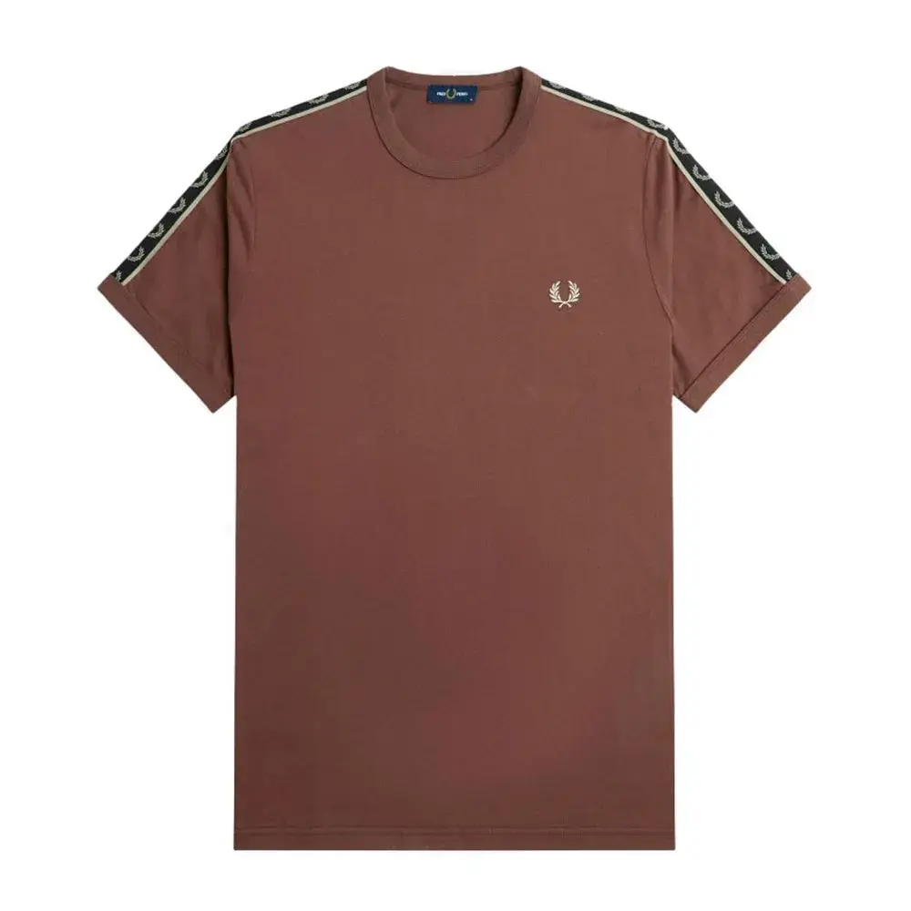 

Футболка с коротким рукавом Fred Perry Contrast Tape Ringer F, коричневый