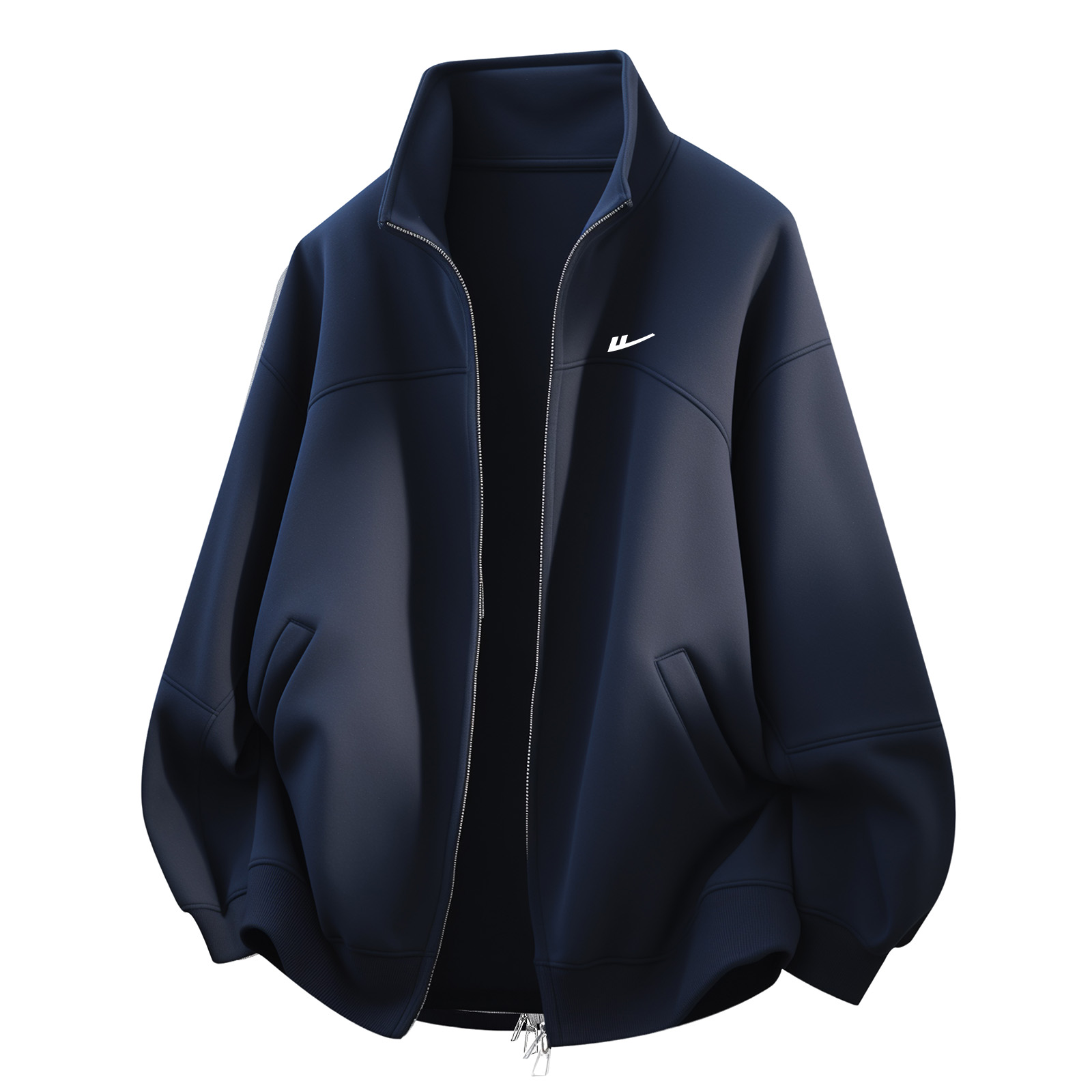 

Свитшот женский с воротником стойкой, кардиган умеренной длины WARRIOR, темно-синий[free diy brand merch]