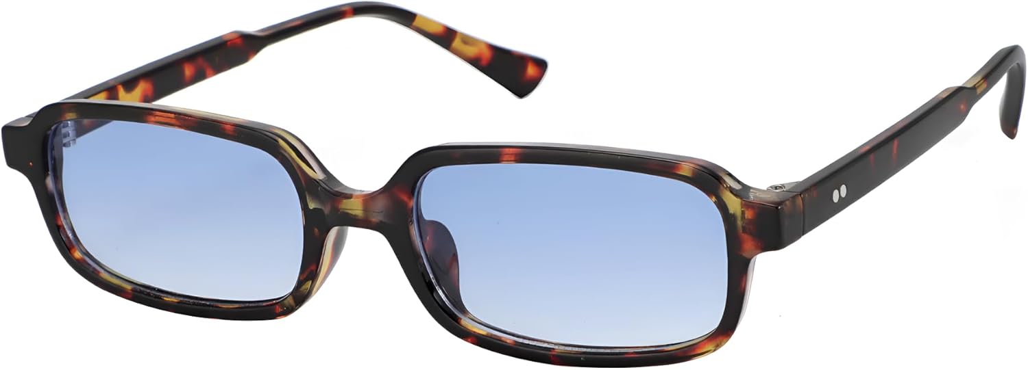 

Солнцезащитные очки JOOX Retro Rectangle для женщин и мужчин, маленькие, в стиле 90-х, винтажные, модные, узкая прямоугольная оправа, модель 2026, Tortoise/Gradient Blue