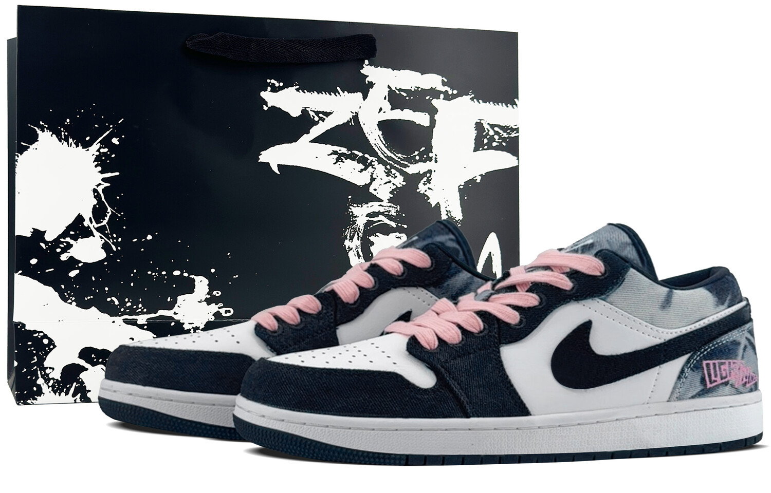 

Кроссовки Air Jordan 1 Vintage Basketball Shoes Men Low-top Navy Blue/Tie-dye/Pink, голубой, Синий, Кроссовки Air Jordan 1 Vintage Basketball Shoes Men Low-top Navy Blue/Tie-dye/Pink, голубой