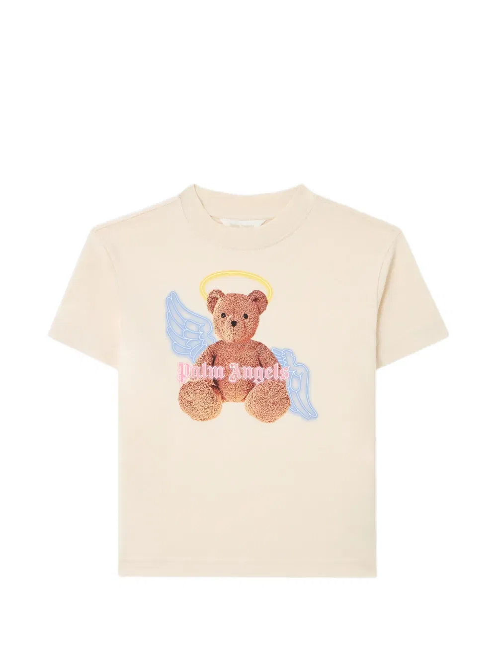 Футболка с принтом «Медведь и ангел» Palm Angels Kids, нейтральный