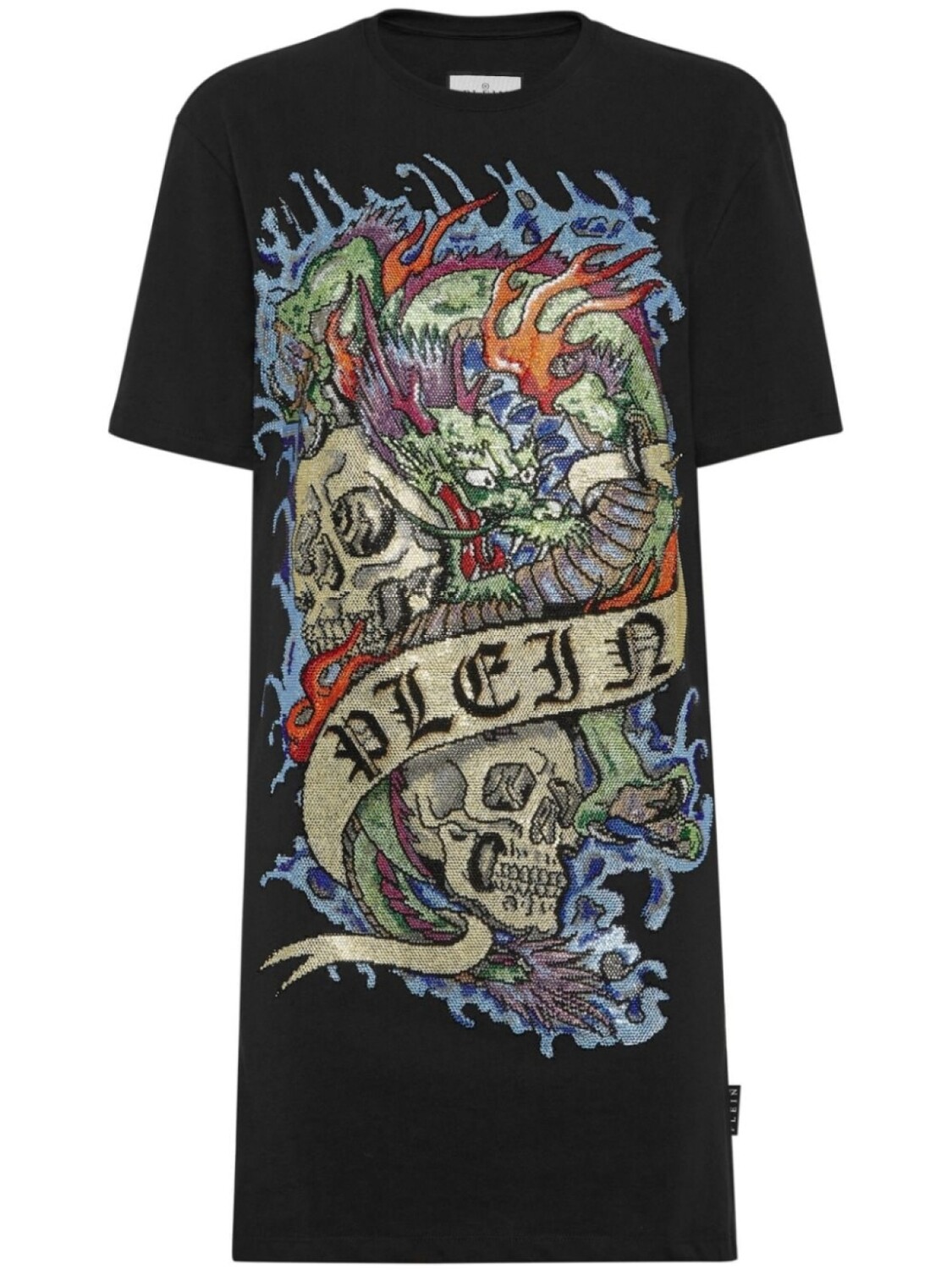 

Philipp Plein платье-футболка Tattoo с кристаллами, черный