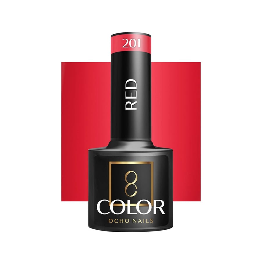 

OCHO NAILS Гибридный лак для ногтей красный 201 -5 г Active Shop