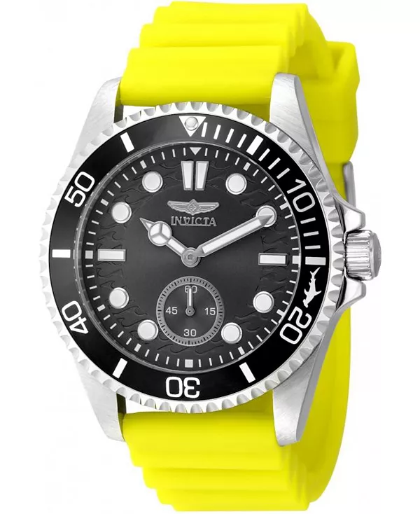 

Мужские кварцевые часы Pro Diver 49339 с двумя стрелками и угольным циферблатом Invicta, yellow