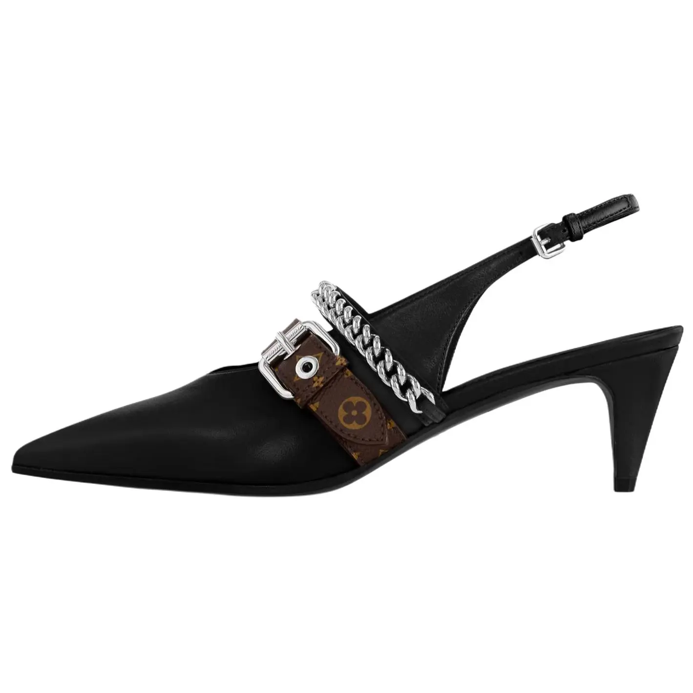 LOUIS VUITTON Туфли Vibe Slim Heel на высоком каблуке 5,5 см, женские, черные