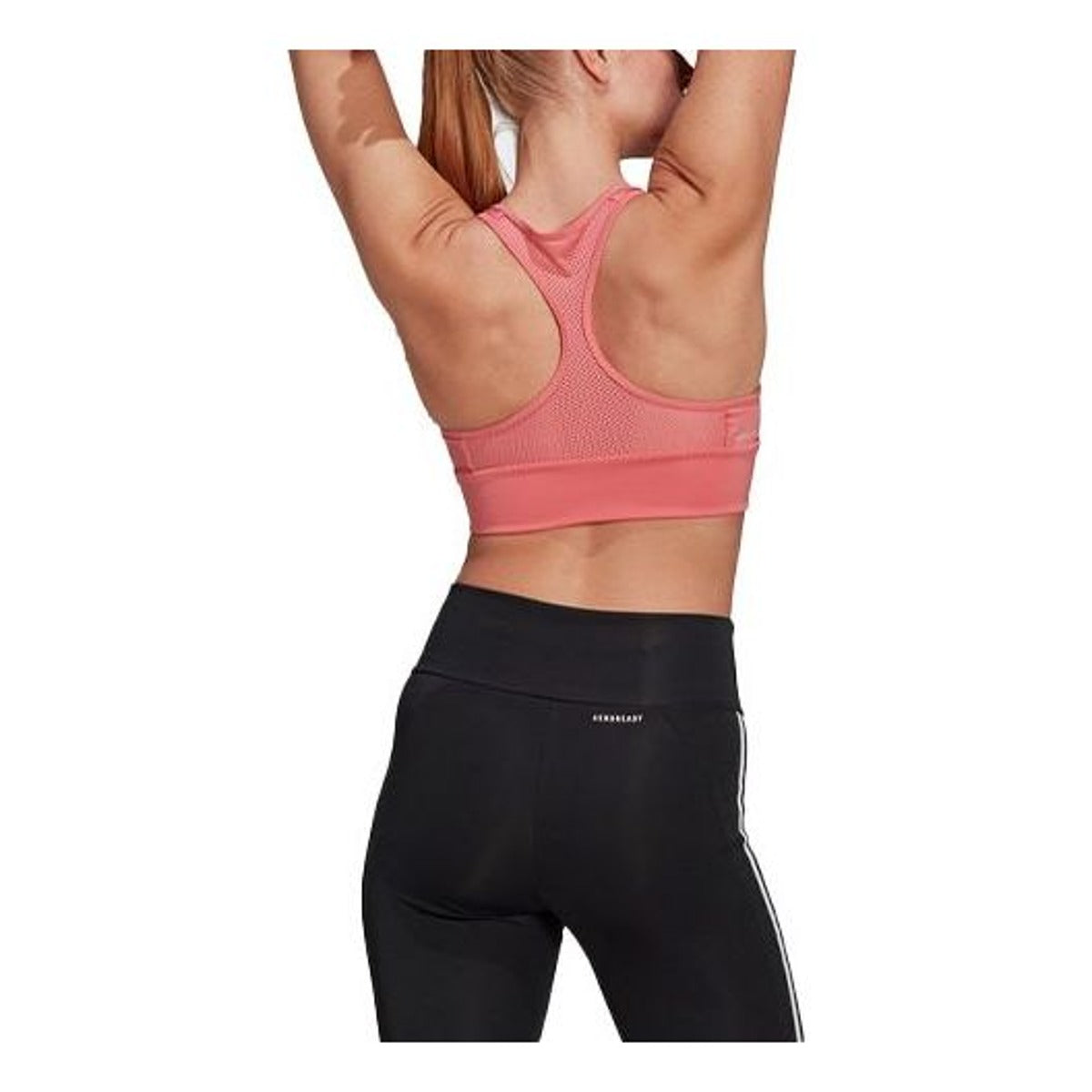 (WMNS) Спортивный бюстгальтер Adidas AEROREADY Designed 2 Move Logo Padded Sports Bra 'Pink White' — фото 2