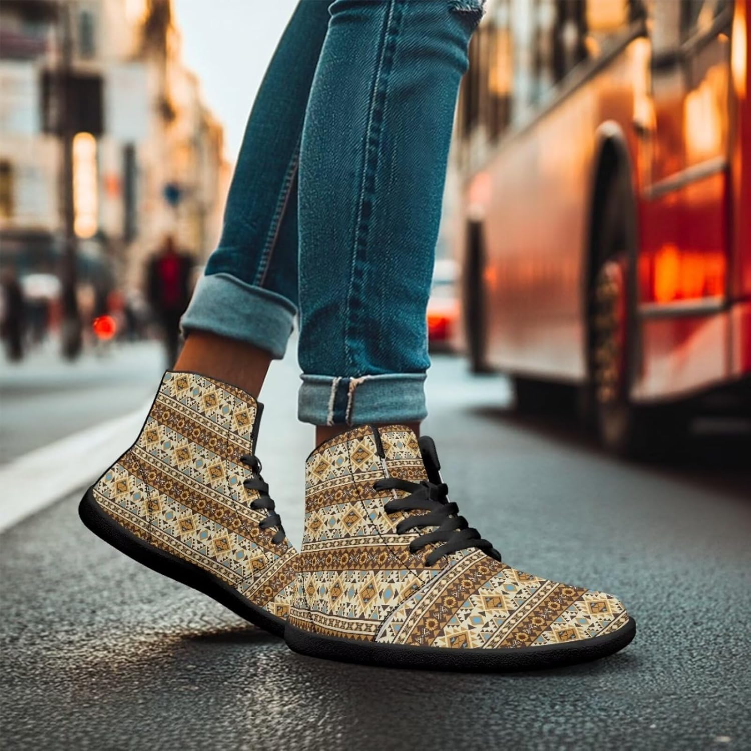 Кроссовки Binienty High Top Barefoot для женщин и мужчин, модные с нулевым перепадом, водонепроницаемые походные ботинки из ПУ-кожи, желтый — фото 4