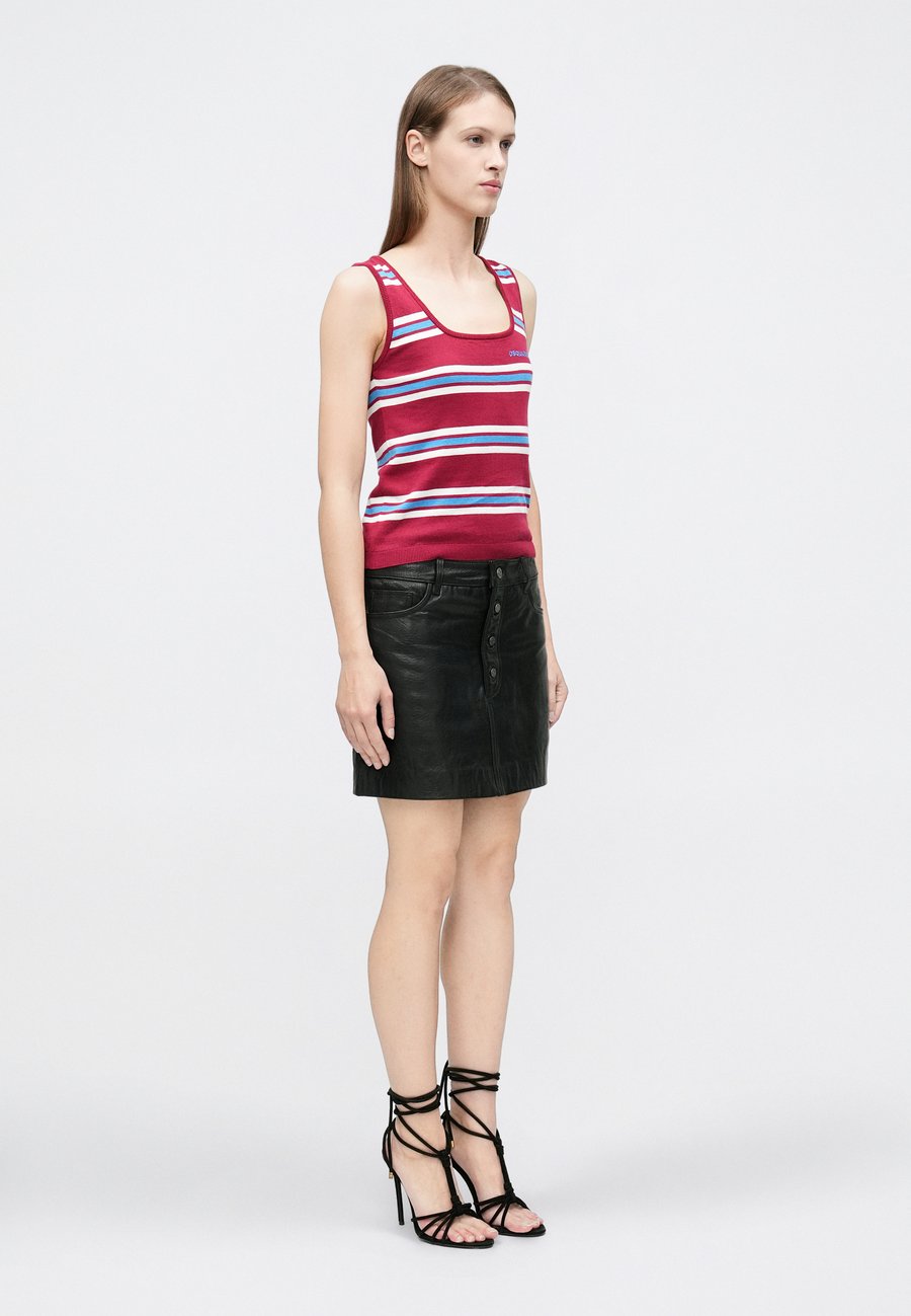 Топ Dsquared2 STRIPED TANK, Burgundy/Multi-Coloured — фото 4