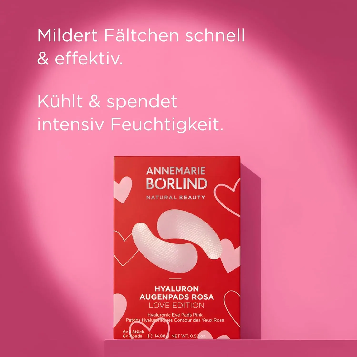 Патчи для глаз и губ «Hyaluronic Eye Pads Pink Love Edition» от ANNEMARIE BÖRLIND Annemarie Börlind, Pink — фото 4
