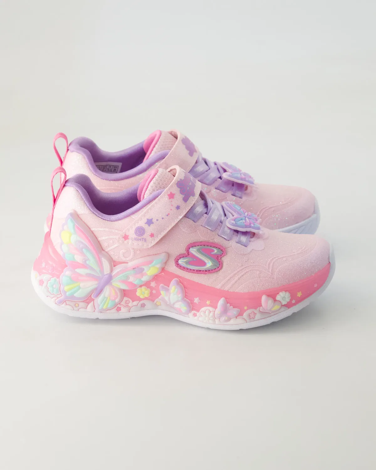 Кроссовки детские со светом Skechers, розовый — фото 2
