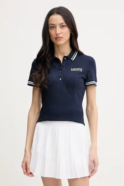 Поло Lacoste Эластичное Хлопковое, Синее