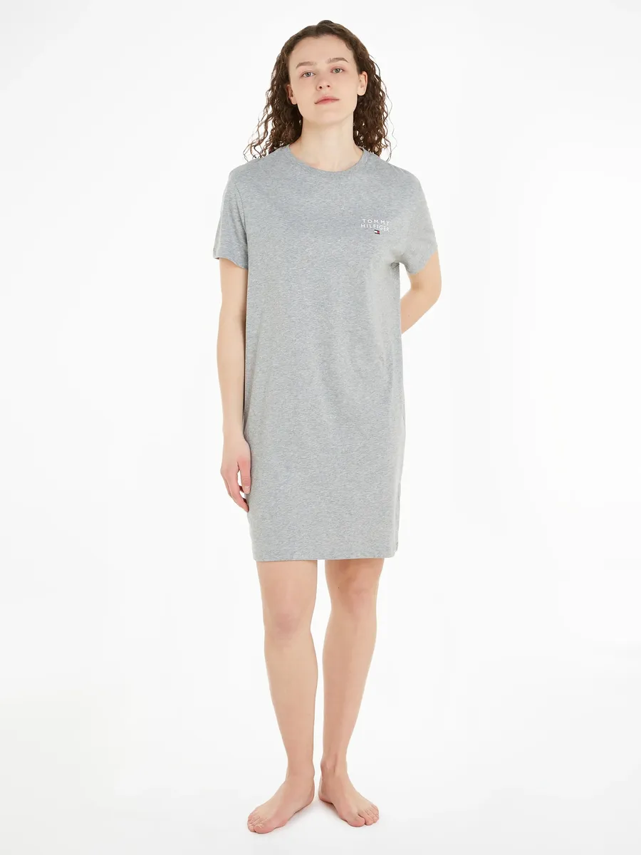 

Ночная рубашка Tommy Hilfiger Underwear "SHORT SLEEVE T-SHIRT DRESS", с логотипом Tommy Hilfiger, серый