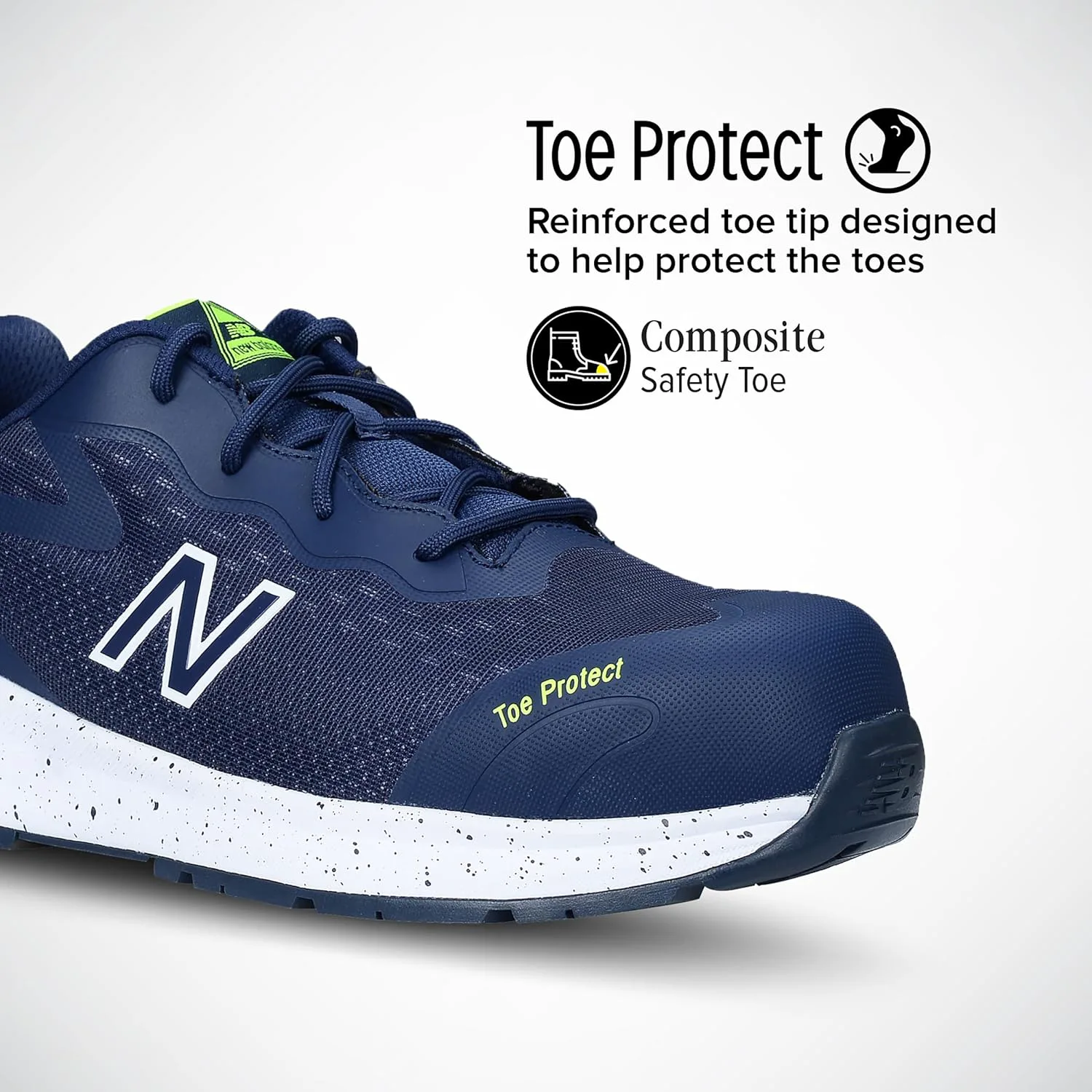 Мужские рабочие ботинки New Balance с композитным носком - противоскользящие, защищают от электричества, устойчивы к проколам - для промышленности и строительства, темно-синий — фото 4