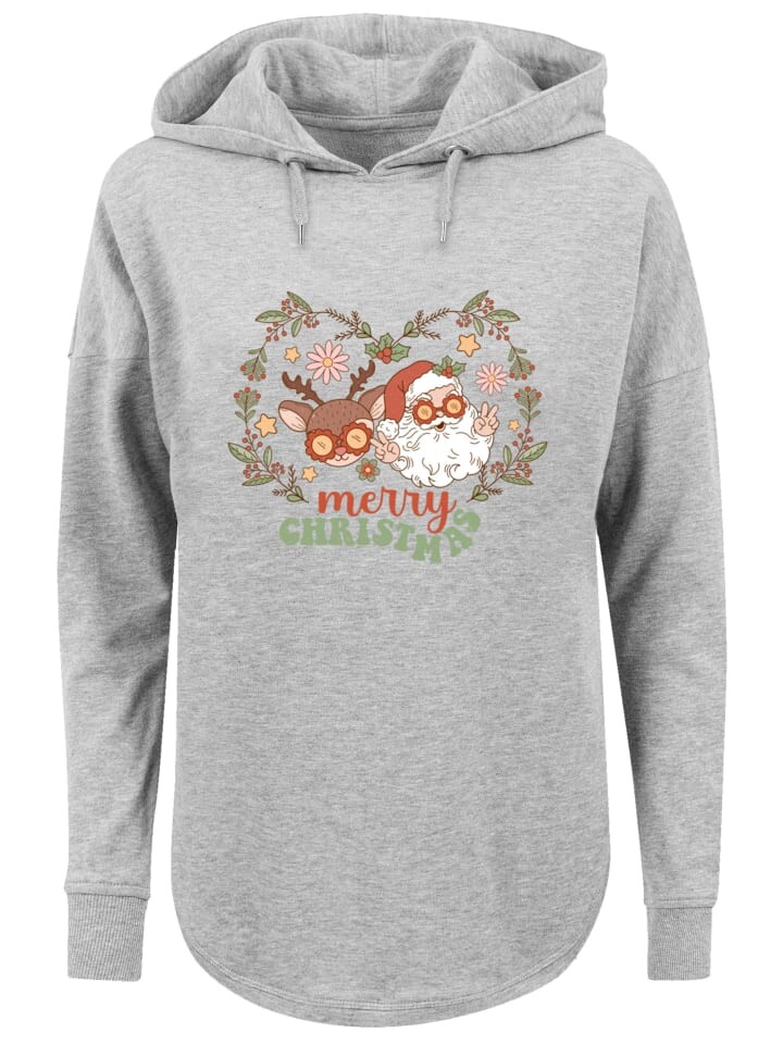 

Пуловер F4NT4STIC Oversized Hoodie Weihnachten Hippie Santa And Reindeer, серый