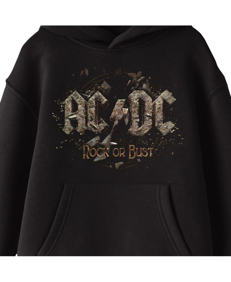 Детская футболка с длинным рукавом, черная, с логотипом AC/DC и изображением бумбокса AC/DC, Black — фото 2