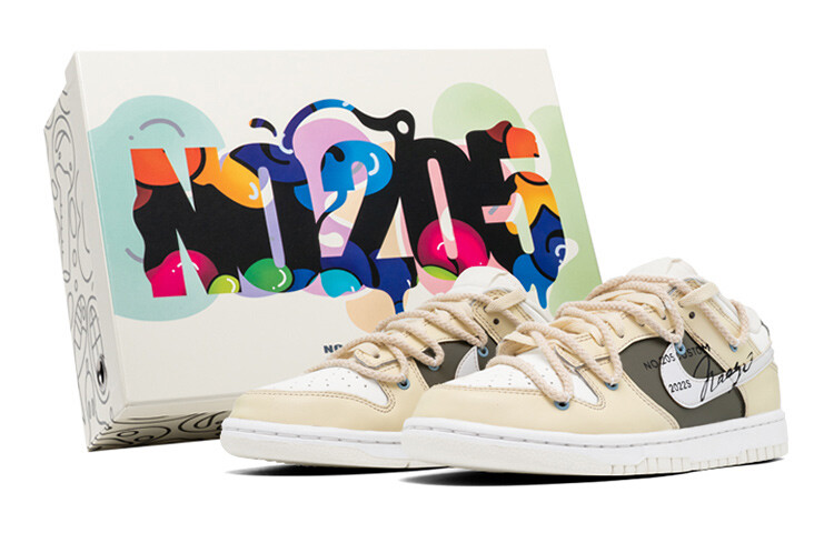 

Кроссовки Nike Dunk Skateboard Shoes Women's Low-Top Beige Brown