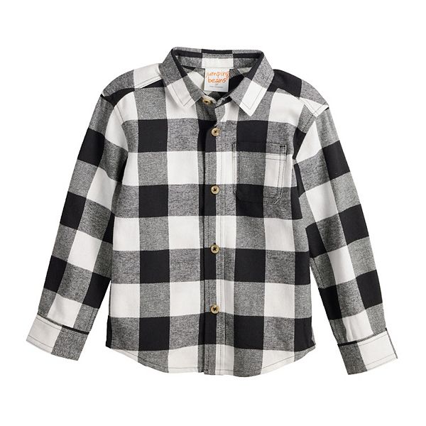 

Детская фланелевая рубашка на пуговицах для мальчика Jumping Beans, Ivory Buffalo Plaid