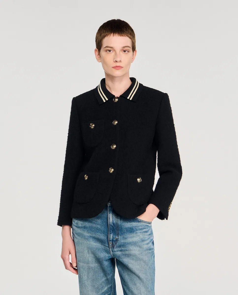 

Женская куртка из саржи Sandro, черный