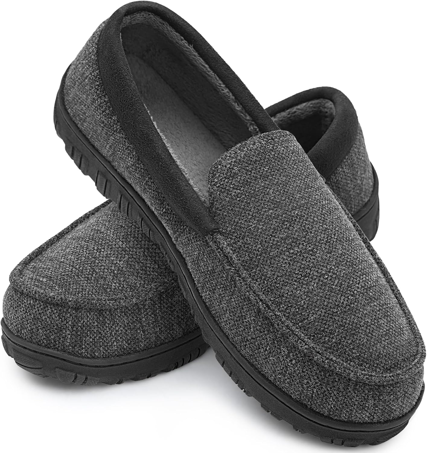 

Мужские тапочки Shoeslocker из микрозамши с амортизирующей стелькой и эффектом памяти, Grey Pro