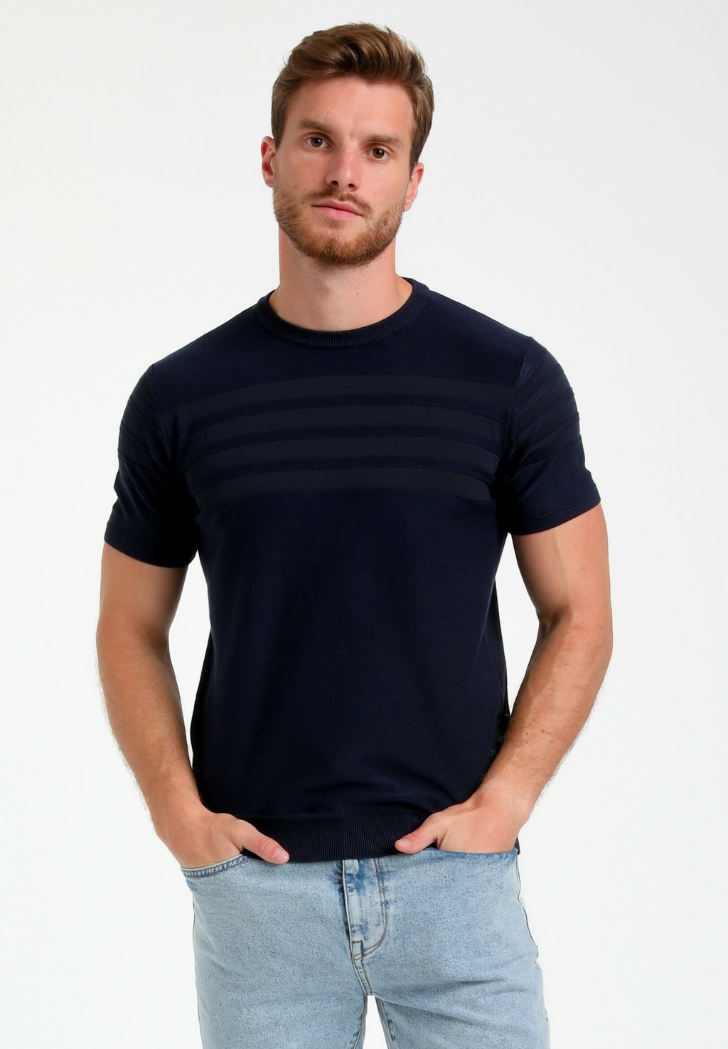 

Футболка с принтом ROUND NECK Gabbiano, темно-синий