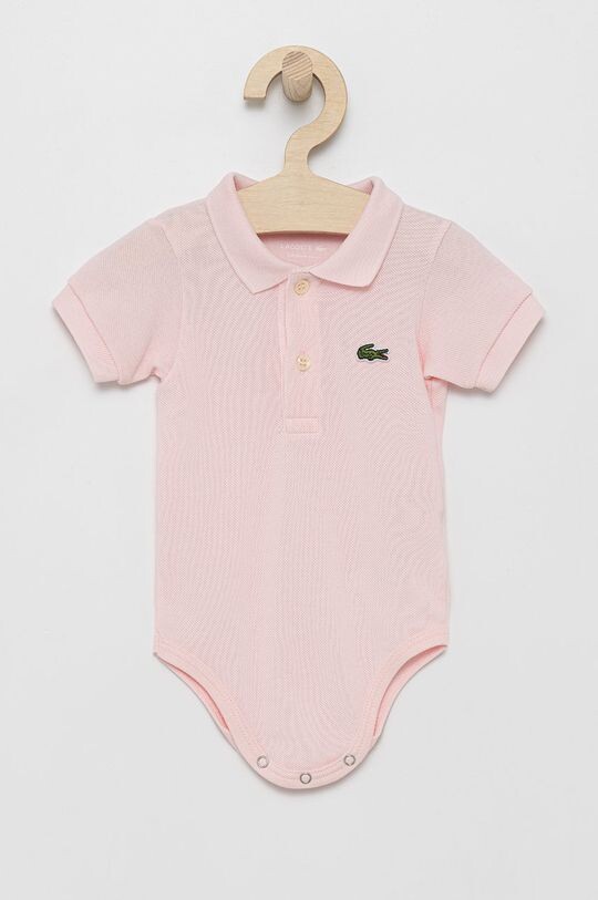 

Хлопковое боди для новорожденных Lacoste, розовый