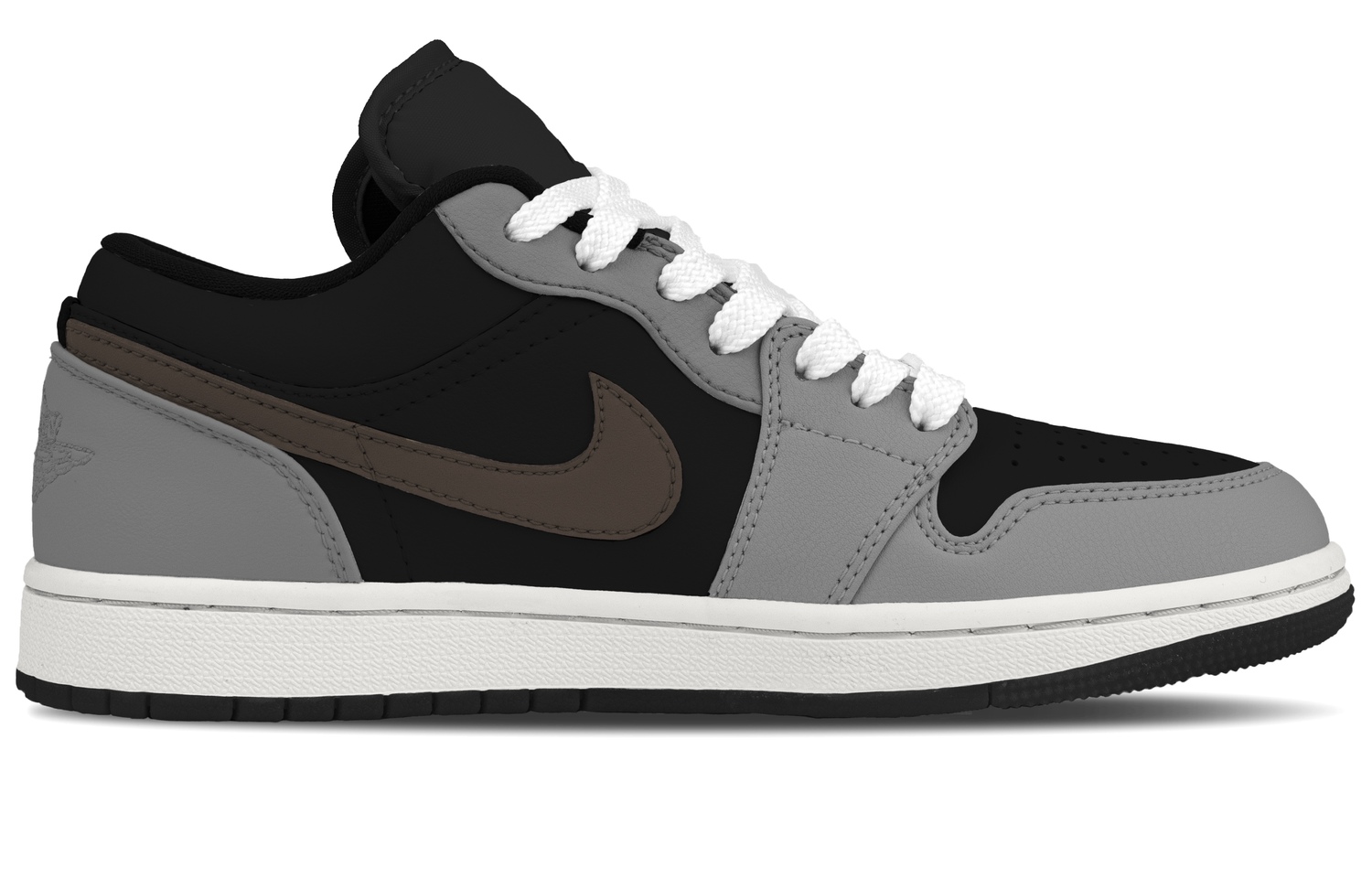 Jordan Кроссовки Air 1 Crackle Coffee Box в комплекте, износостойкие, низкие, винтажные, баскетбольные, унисекс, черный и серый — фото 4