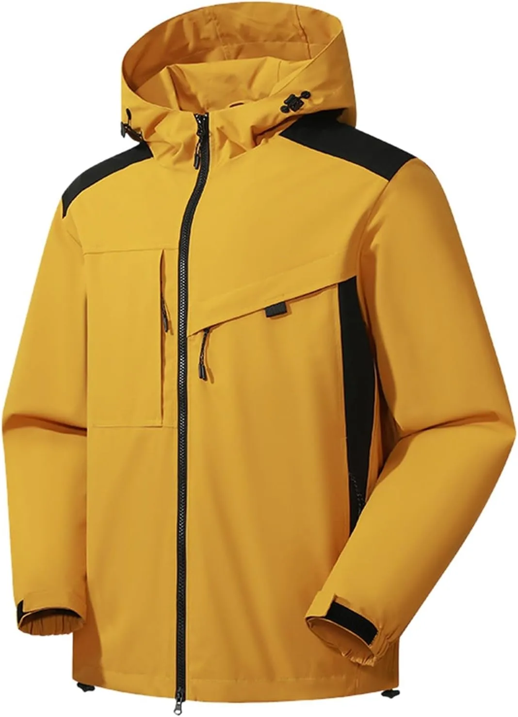 Мужская легкая повседневная куртка для активного отдыха, непромокаемая, с капюшоном, идеально подходит для походов, путешествий и других мероприятий Generic, желтый
