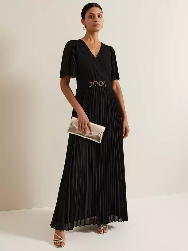 

Платье Phase Eight Yasmina Pleated Maxi, черный