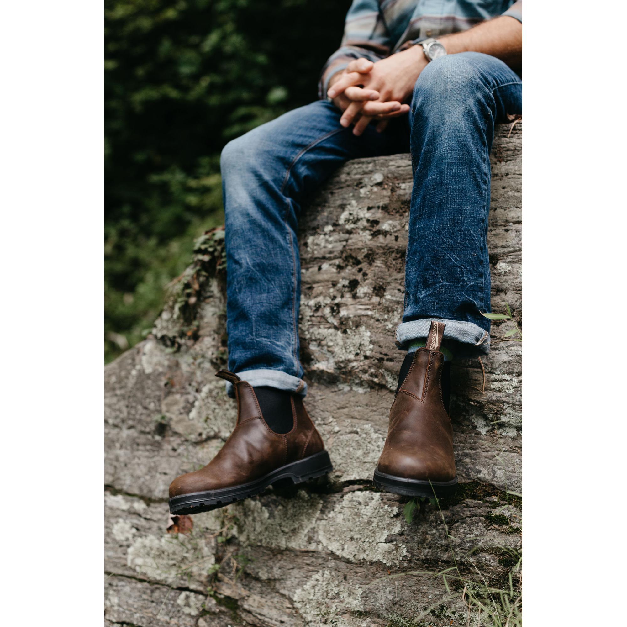 Мужские классические кожаные ботинки челси #587 Blundstone Australia, Antique Brown — фото 4