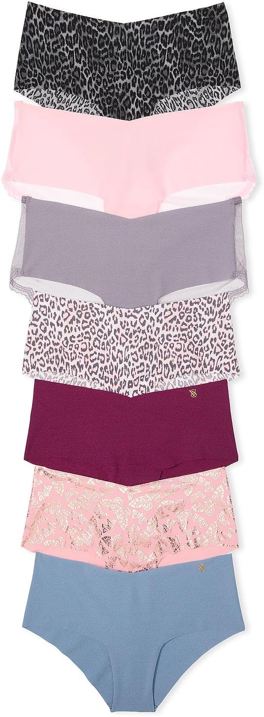 

Victoria's Secret Женские трусики Cheeky без видимых линий, трусики с минимальным покрытием для женщин, набор из нескольких пар (XS-XXL), Cheetah & Butterfly Mix