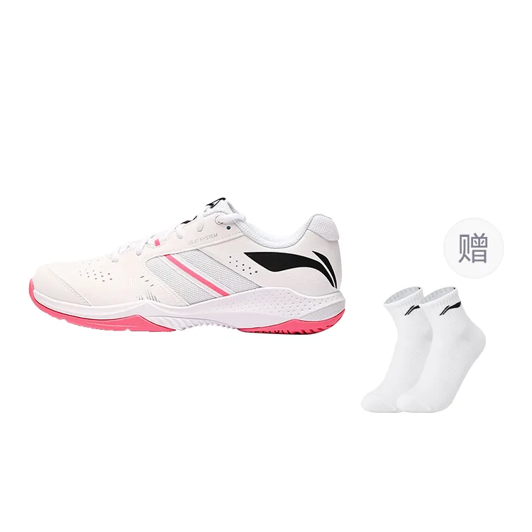 Кроссовки для бадминтона Li-Ning Breathable Low top Unisex, White Pink Socks (Random Color)