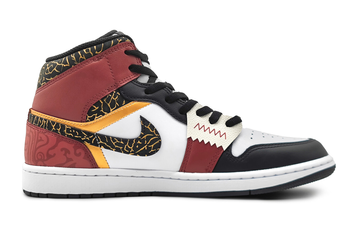 

Кроссовки Air JORDAN 1 Vintage Basketball Shoes Women's Mid-Top Black And White/Gold