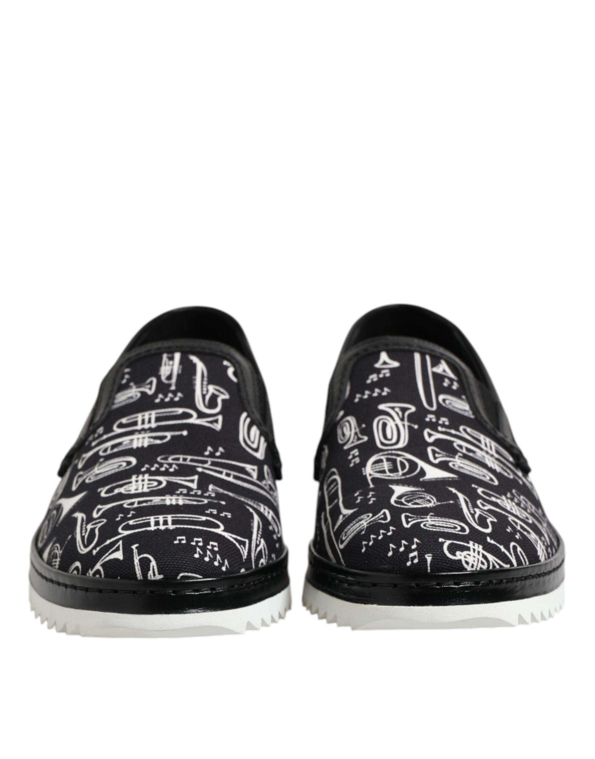 Черные мужские мокасины с принтом Slip On Dolce & Gabbana, черный — фото 2