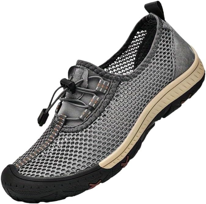 

Летние мужские сандалии большого размера, дышащие и удобные для повседневного отдыха на улице с сетчатой поверхностью Clolinde, серый