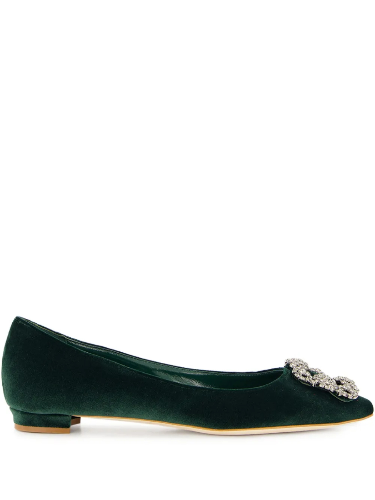 Балетки Хангиси Manolo Blahnik, зеленый