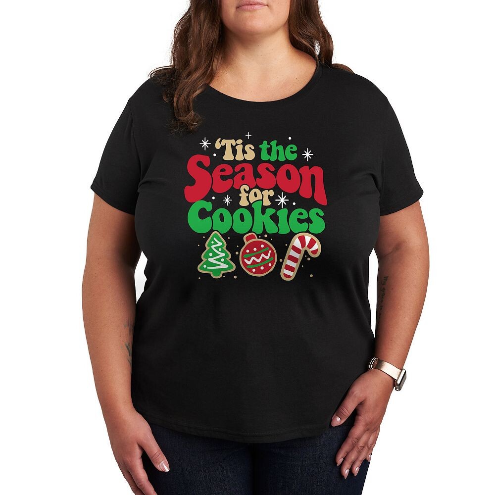 

Футболка с рисунком Plus 'Tis The Season For Cookies Licensed Character, черный