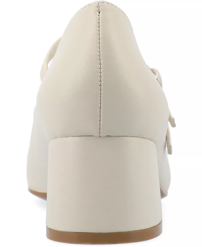 Женские туфли-лодочки Nally Double Strap Mary Jane Journee Collection, белый — фото 3