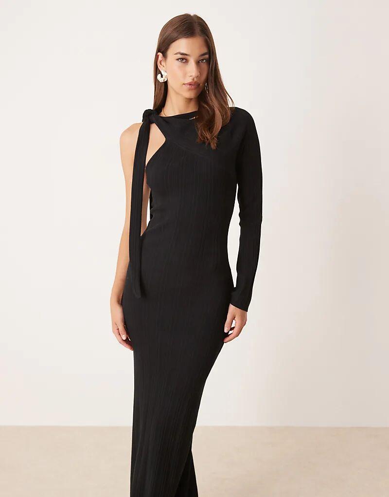 

Асимметричное платье мидакси Pretty Lavish с блестками черного цвета