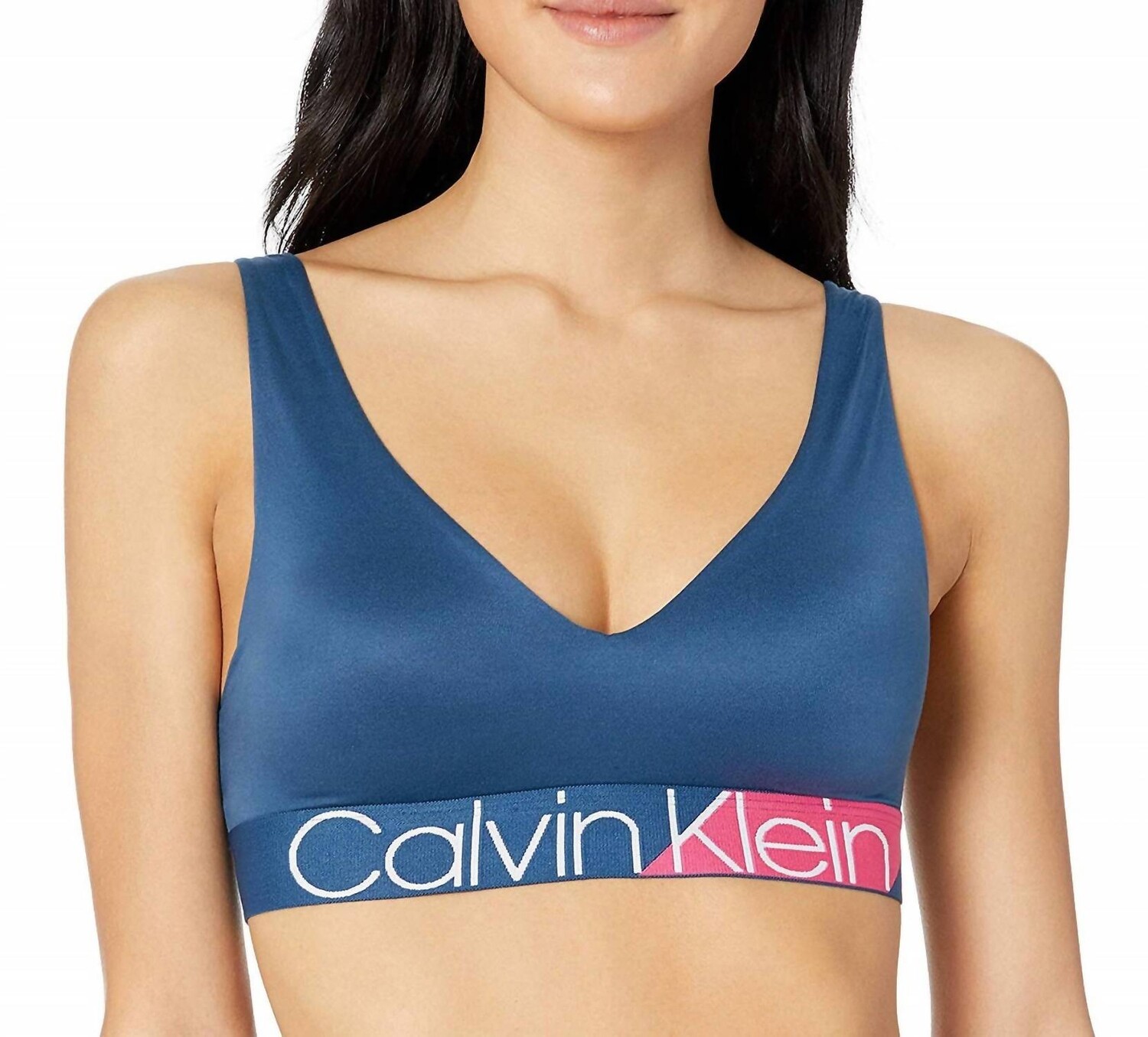 

Бюстгальтер без косточек на легкой подкладке Bold Accents синего цвета Lyria Calvin Klein